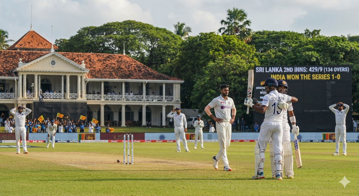 ಭಾರತ vs ಶ್ರೀಲಂಕಾ 2ನೇ ಟೆಸ್ಟ್: ಕೊಲಂಬೊ ಪಂದ್ಯ ಡ್ರಾ, ಭಾರತಕ್ಕೆ ಟೆಸ್ಟ್ ಸರಣಿ ಒಲಿದು ಹಿರಿಮೆ image